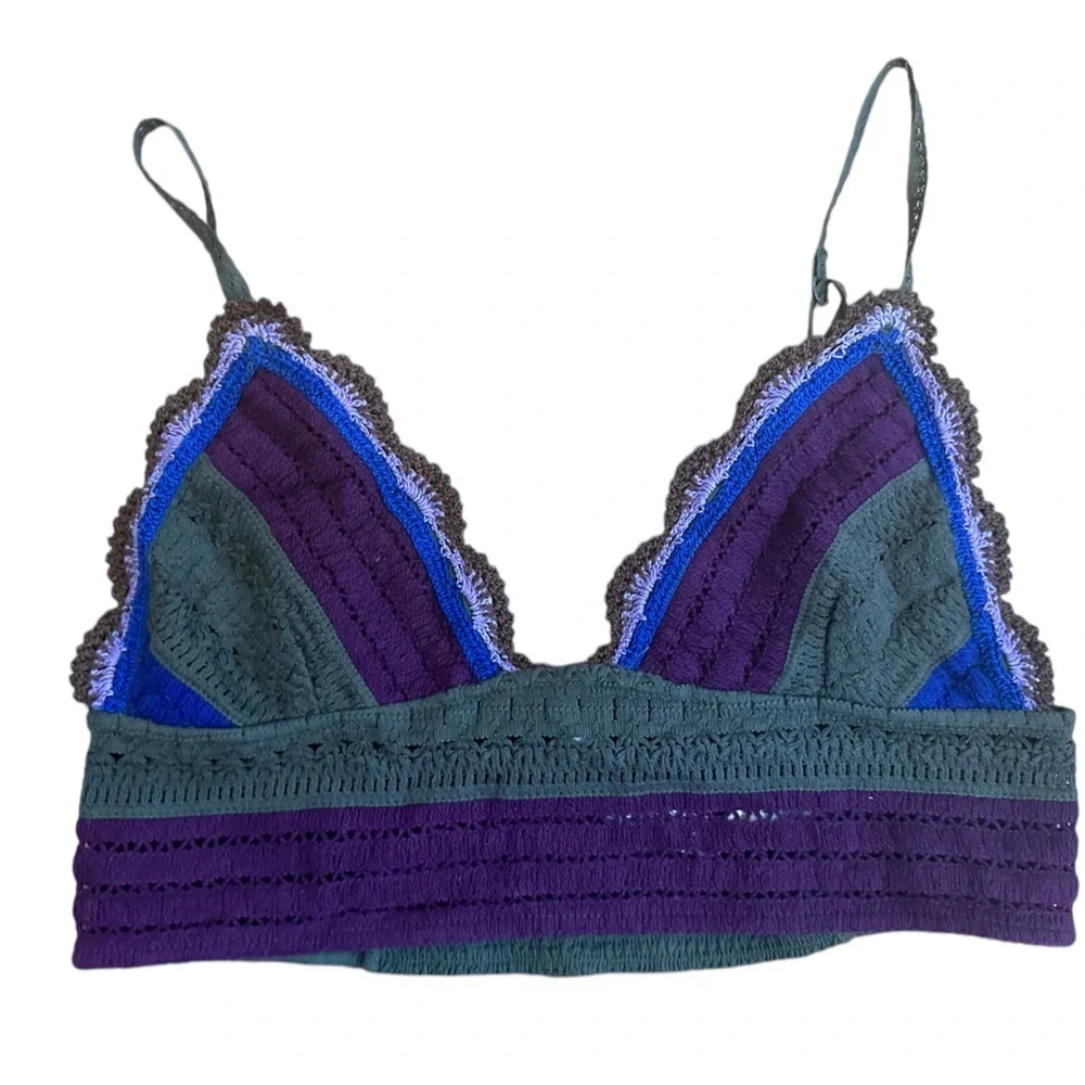 Free People Intimately Another‎ Weekend Bralette Crochet Knit Tank Bra NEW sz M